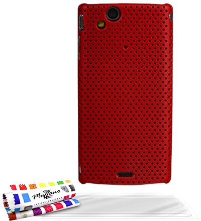 Comprar Muzzano F03S06-032367 - Funda para Sony Xperia Arc, con 3 protectores de pantalla, color rojo al mejor precio