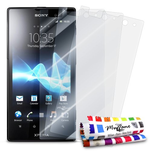 Muzzano 3 protecciónes de Pantalla transparentes para Sony Xperia ION / LT28