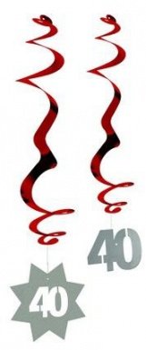 Comprar Lote de dos tiras colgantes decorativas rojas metalizadas e ignífugas - 70 al mejor precio