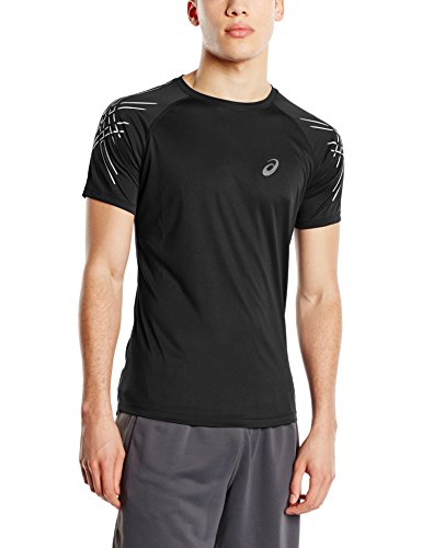 Comprar ASICS Ss Stripe Top - Camiseta unisex, color rojo - negro, talla M al mejor precio