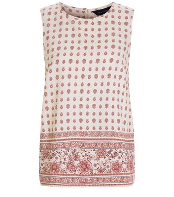 Comprar White Tile Print Sleeveless Top al mejor precio