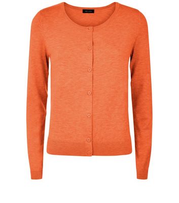 Comprar Bright Orange Crew Neck Cardigan al mejor precio