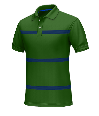 Comprar Polo verde a rayas azules de manga corta - Polo a medida al mejor precio