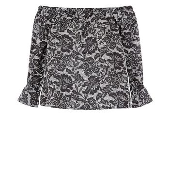 Comprar Cameo Rose Black Floral Print Bardot Neck Top al mejor precio