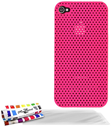 Comprar Muzzano F9A12-38258224 - Funda para Apple iPhone 4, con 3 protectores de pantalla, color rosa caramelo al mejor precio