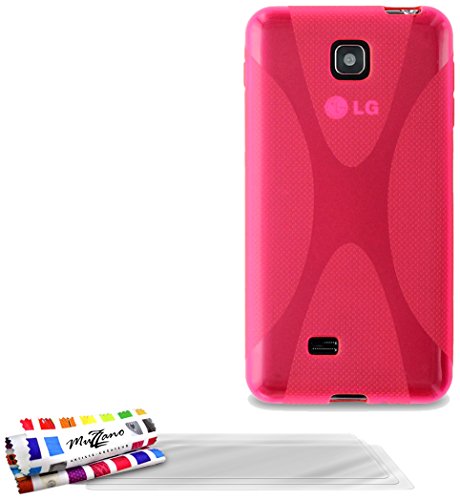 Comprar Muzzano F7331 - Funda para LG Optimus F5 + 3 protecciónes de pantalla, color rosa al mejor precio