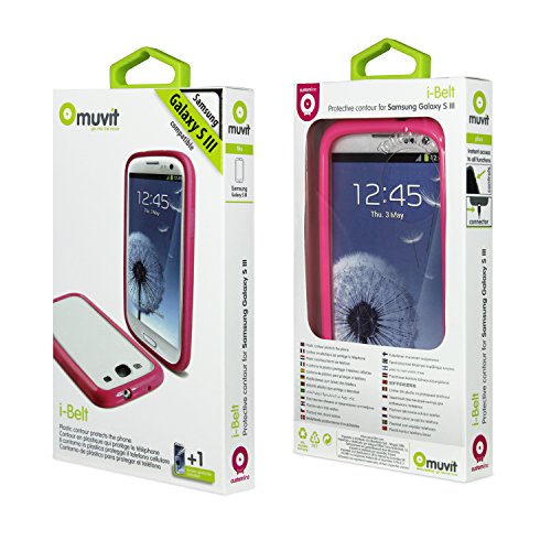 Comprar Muvit iBelt - Funda (bumper) + protector de pantalla para Samsung Galaxy S3 i9300, rosa al mejor precio