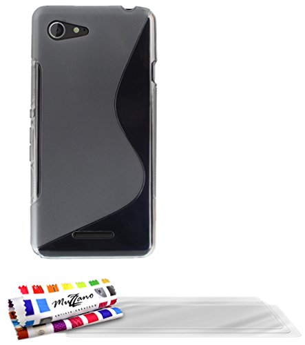 Comprar Muzzano F868714 - Funda para Sony Xperia E3, incluye 3 protecciones de pantalla, color gris al mejor precio