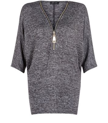 Comprar Dark Grey Zip Space Dye Top al mejor precio