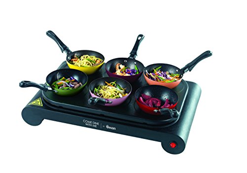Comprar Swan Come Dine With Me - Plancha con woks individuales, varios colores al mejor precio