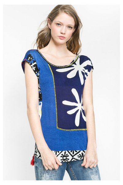 Comprar Desigual - Mujer - Camiseta azul con espalda en V - Julieta - Size XL al mejor precio