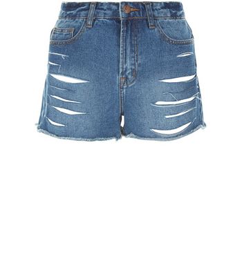 Comprar Blue Extreme Ripped Denim Shorts al mejor precio