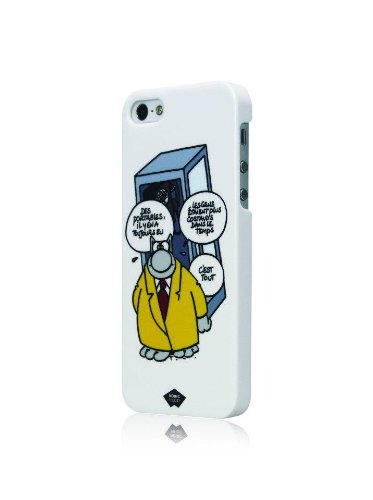 Comprar Mosaic Theory Le Chat de Philipe Geluck - Carcasa con tapa para iPhone 5, diseño de viñeta cómica, color blanco al mejor precio