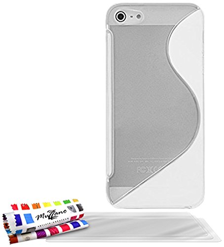 Comprar Muzzano F5767 - Funda para Apple iPhone 5 + 3 protecciónes de pantalla, color blanco al mejor precio
