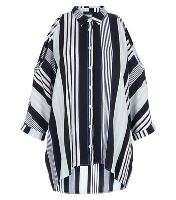 Comprar Blue Stripe Cold Shoulder Shirt al mejor precio