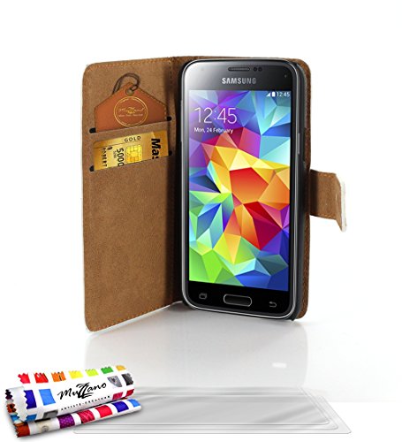 Comprar Muzzano F868180 - Funda para Samsung Galaxy S5 Mini, incluye 3 protecciones de pantalla, color blanco al mejor precio