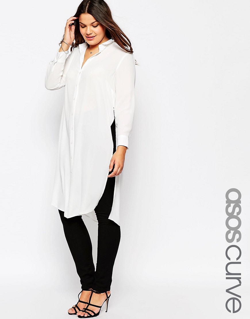 Comprar Blusa larga de manga larga con aberturas grandes de ASOS CURVE al mejor precio