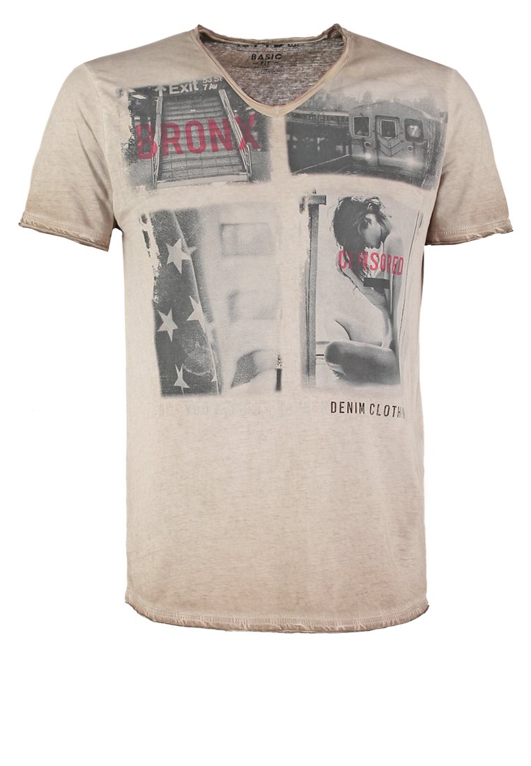 Comprar TOM TAILOR DENIM Camiseta print caribou beige al mejor precio