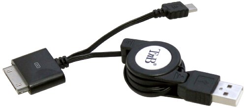 Comprar T'nB CIISMART1 - Cable retráctil Micro USB/Base para iPhone, color negro al mejor precio