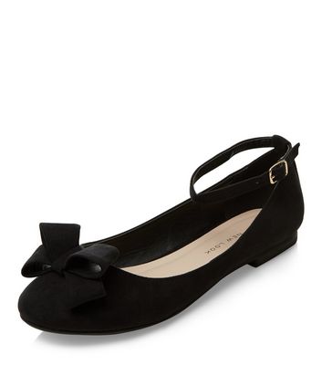 Comprar Teens Black Suede Bow Ankle Strap Pumps al mejor precio