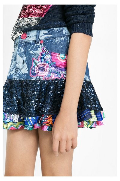 Comprar Desigual - Mujer - Falda denim con volantes para niña - Tangamanent - Size 9/10 al mejor precio