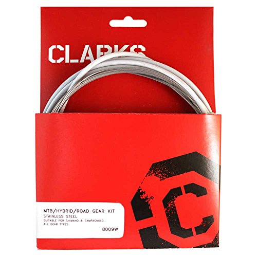 Comparar mejores precios Clarks Universal S/S Front & Rear Gear Cable Kit w/SP4 White Outer Casing con descuentos Comprar Clarks Universal S/S Front & Rear Gear Cable Kit w/SP4 White Outer Casing al mejor precio