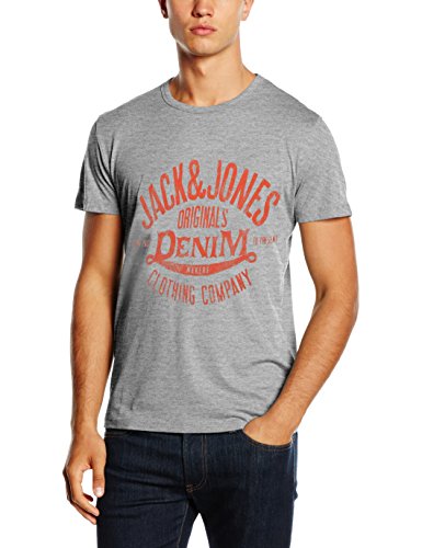 Comprar JACK & JONES jjorRAFFA TEE SS CREW NECK NOOS...-Camiseta Hombre    Grau (Light Grey Melange Detail:MELANGE. REG) Medium al mejor precio