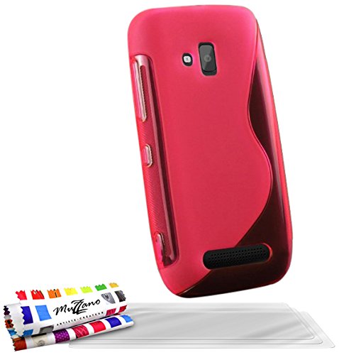 Comprar Muzzano F60S7-86056966 - Funda para Nokia Lumia 610 + 3 protecciónes de pantalla, color rosa al mejor precio