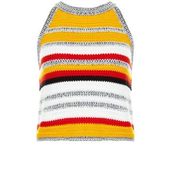 Comprar Black Stripe Crochet Crop Vest al mejor precio