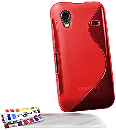 Comprar Muzzano F02S06-084242 - Funda para Samsung Galaxy Ace, con 3 protectores de pantalla, color rojo al mejor precio