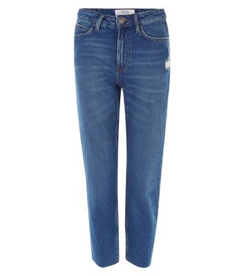 Comprar Blue Raw Hem Straight Leg Jeans al mejor precio