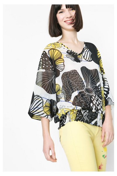 Comprar Desigual - Mujer - Blusa estampada semi-transparente - Luisa - Size M al mejor precio