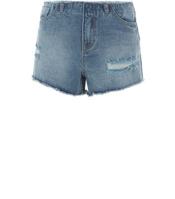 Comprar Blue Raw Hem Ripped Denim Shorts al mejor precio