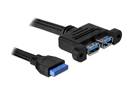 Comprar DeLOCK 82941 - Cable USB (3.0 (3.1 Gen 1), Hembra/hembra, Azul, USB 3.0 pin header 19 pin, 2 x USB 3.0-A) al mejor precio