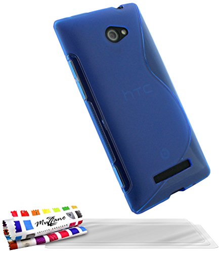 Comprar Muzzano F65S4-97158500 - Funda para HTC 8X + 3 protecciónes de pantalla, color azul al mejor precio