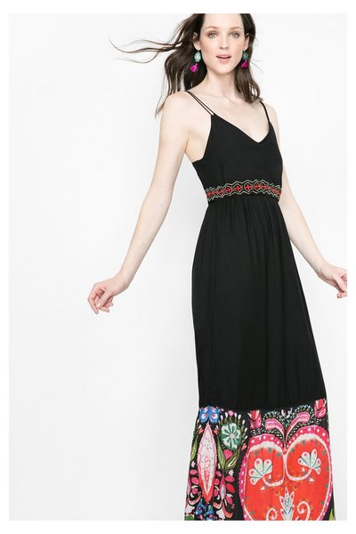 Comprar Desigual - Mujer - Vestido largo y negro de verano - Anaraus - Size 38 al mejor precio