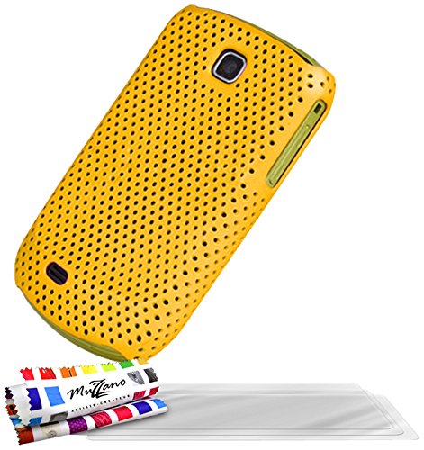 Comprar Muzzano F26S11-3381620 - Funda para Samsung Galaxy Mini, con 3 protectores de pantalla, color amarillo al mejor precio