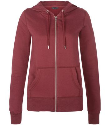 Comprar Burgundy Basic Zip Up Hoodie al mejor precio