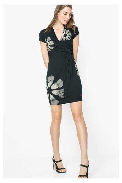 Comprar Desigual - Mujer - Vestido cruzado negro de verano - Elina - Size XXL al mejor precio