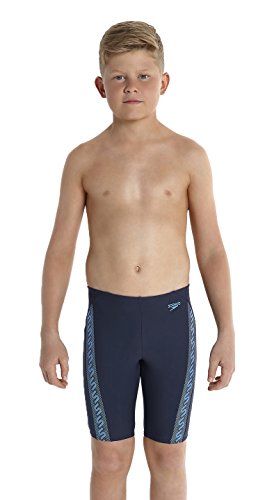 Comprar Speedo Monogram ajustado para niño, color Gris - Gris Oxydé/Bleu Sport, tamaño FR : 14-16 ans (Taille Fabricant : 32) al mejor precio