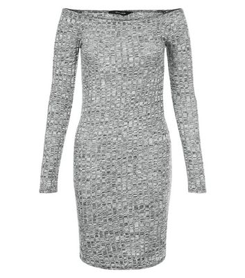 Comprar Grey Ribbed Bardot Neck Mini Dress al mejor precio