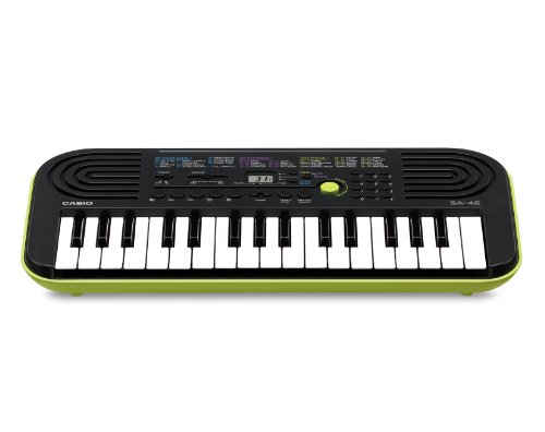 Comprar Casio SA-46H5 SA-46 - Teclado electrónico (46 teclas mini, plástico, 2 altavoces integrados), color negro y verde al mejor precio