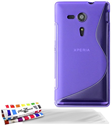 Comprar Muzzano F7339 - Funda para Sony Xperia SP + 3 protecciónes de pantalla, color violeta al mejor precio