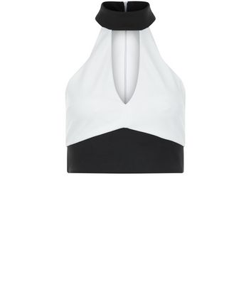 Comprar Petite White Colour Block Crop Top al mejor precio