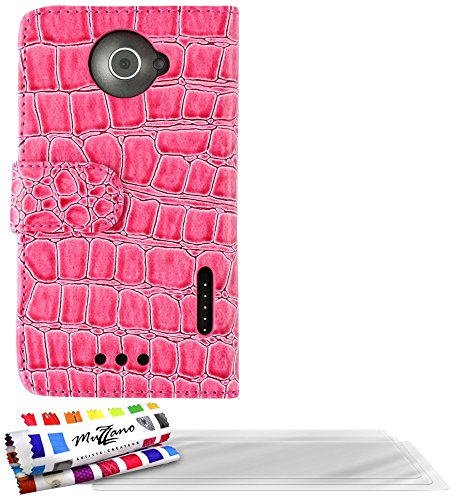 Comprar Muzzano F33F7-10108776 - Funda para HTC One X+ + 3 protecciónes de pantalla, color rosa al mejor precio