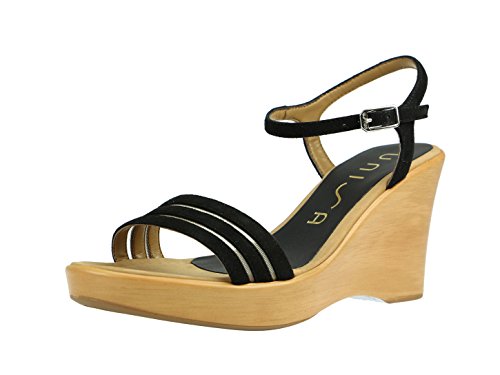 Comprar Unisa Rufus - Sandalias de vestir de Piel para mujer, color Negro, talla 41 UE al mejor precio