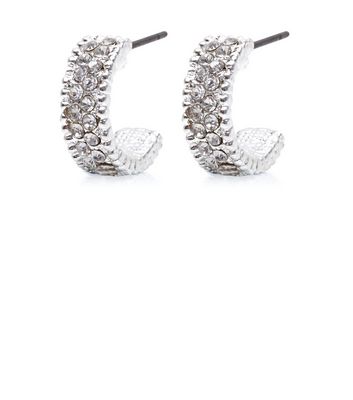 Comprar Silver Crystal Mini Hoop Earrings al mejor precio