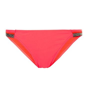 Comprar Pink Aztec Print Tape Side Bikini Bottoms al mejor precio