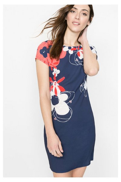 Comprar Desigual - Mujer - Pichi azul con flores - Amie - Size XL al mejor precio