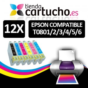 Comprar PACK 12 (ELIJA COLORES) CARTUCHOS COMPATIBLES EPSON T0801/2/3/4/5/6PACK 12 (ELIJA COLORES) CARTUCHOS COMPATIBLES EPSON T0801/2/3/4/5/6 al mejor precio